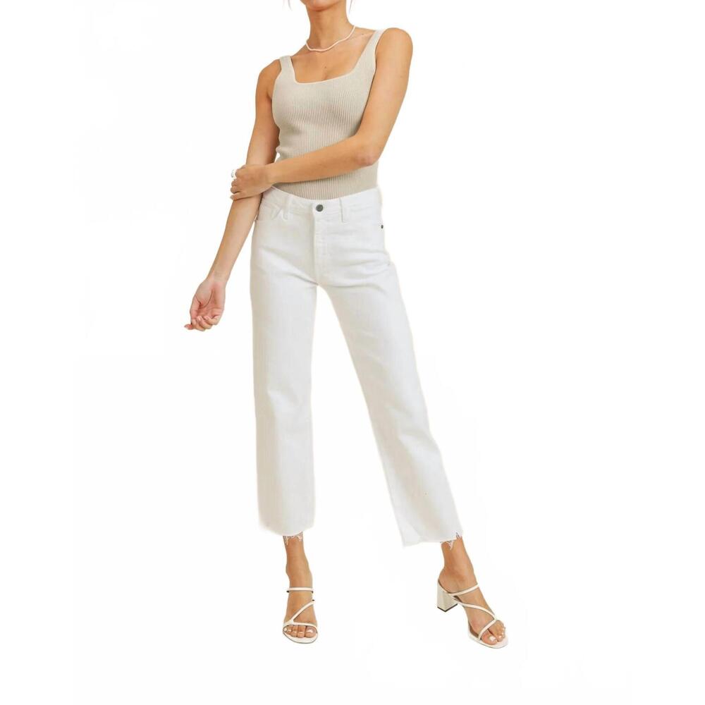 NEW JUST BLACK DENIM vintage straight jeans in optic white